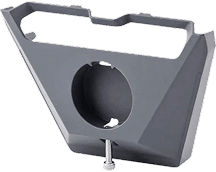 Gray plastic mounting adapter component