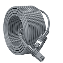 Coiled gray networking cable