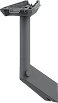 Dark gray L-shaped wall mounting bracket